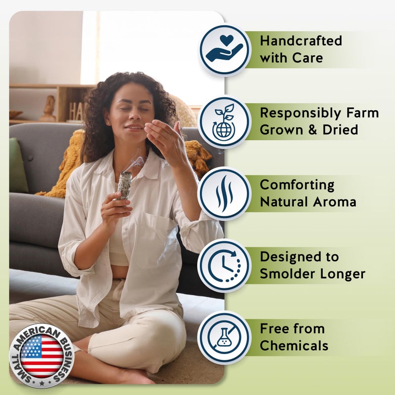 Alternative Imagination California White Sage Smudge Sticks - 3-Pack of 6-Inch Bundles for Home Cleansing,Energy Clearing, Meditation, Witchcraft, Spiritual Gifts,Altar & Smudging- Packaged in the USA - Image 5